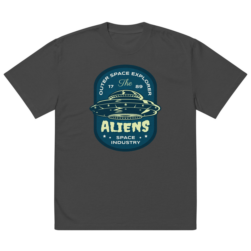 Aliens Outer Space Explorer - UFO Oversized Faded T-Shirt