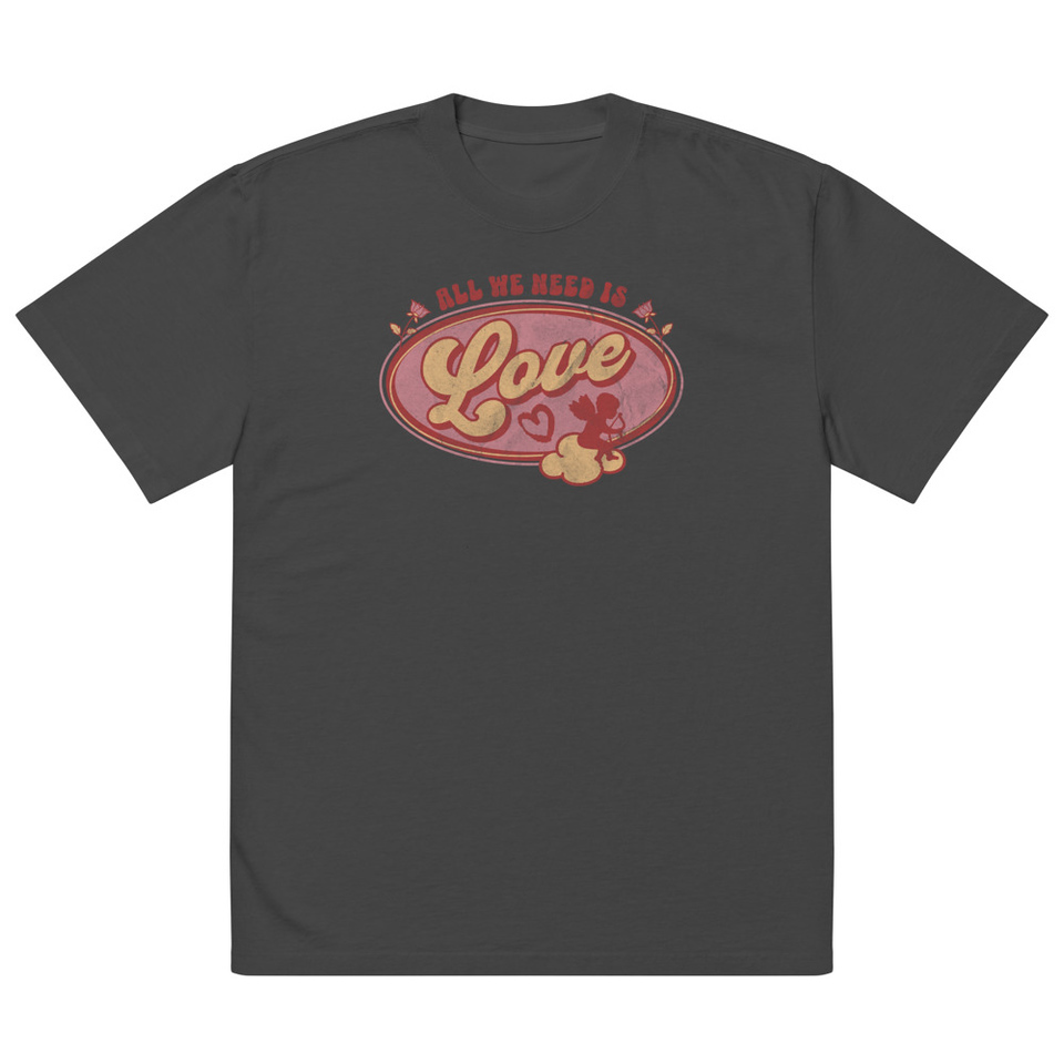 All We Need Is Love - Cupid Oversized Faded T-Shirt