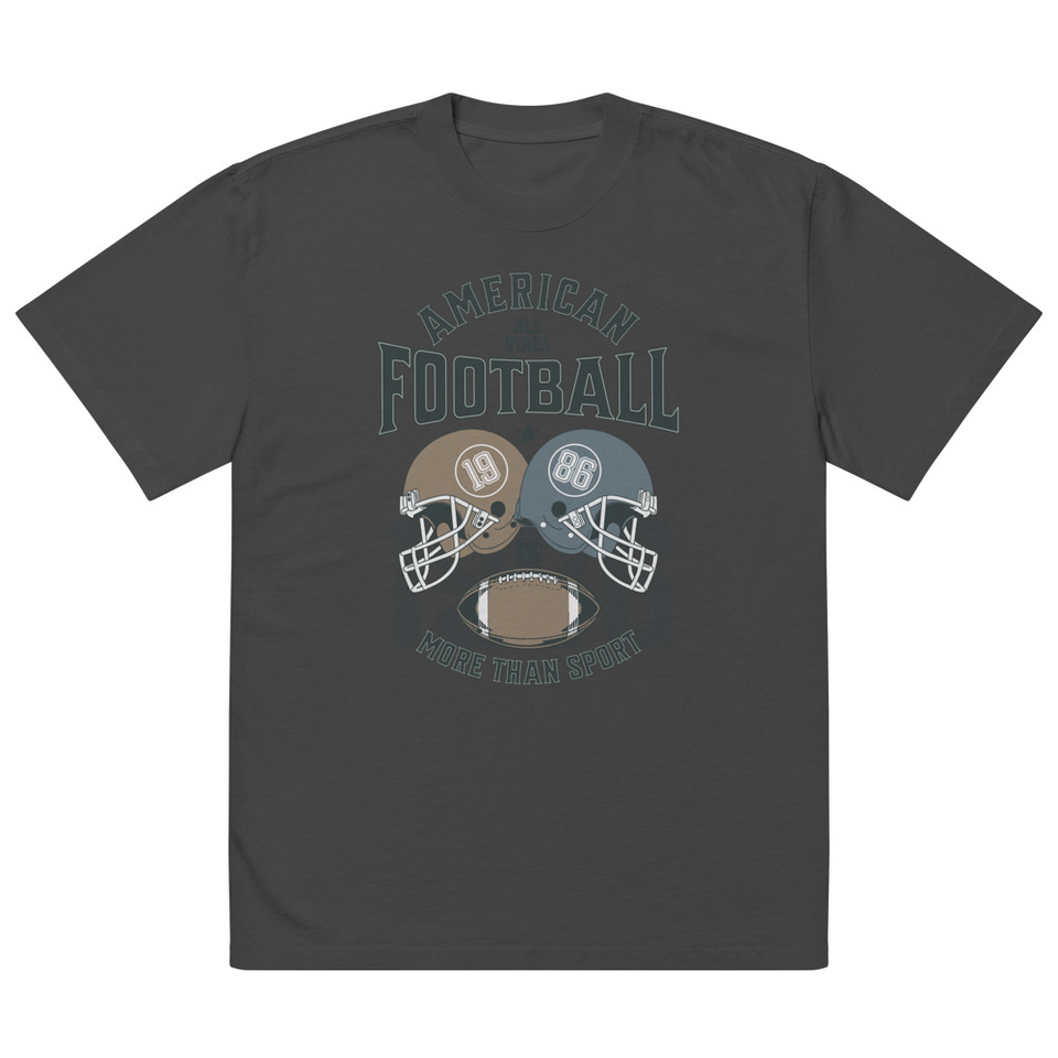 American All Star Football - Sports Helmet Oversized Faded T-Shirt