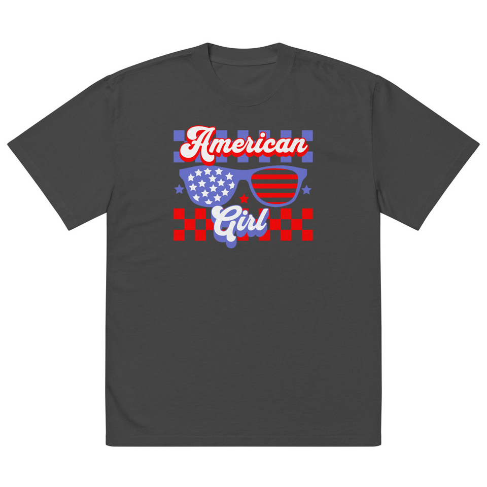 American girl Oversized Faded T-Shirt