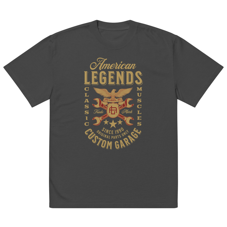 American Legends Garage - Eagle Oversized Faded T-Shirt