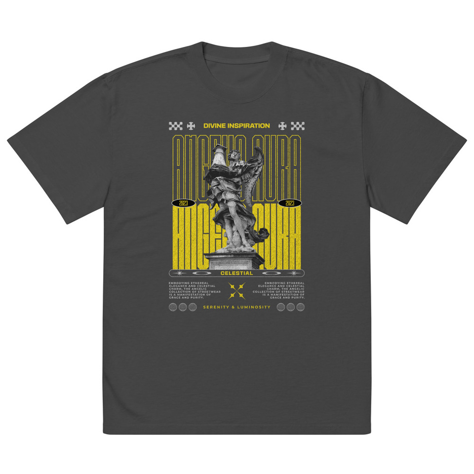 Angelic Aura Streetwear Oversized Faded T-Shirt