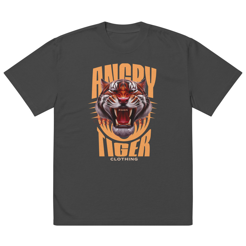 Angry Tiger - AI Oversized Faded T-Shirt