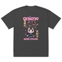 Anime and Music Oversized Faded T-Shirt