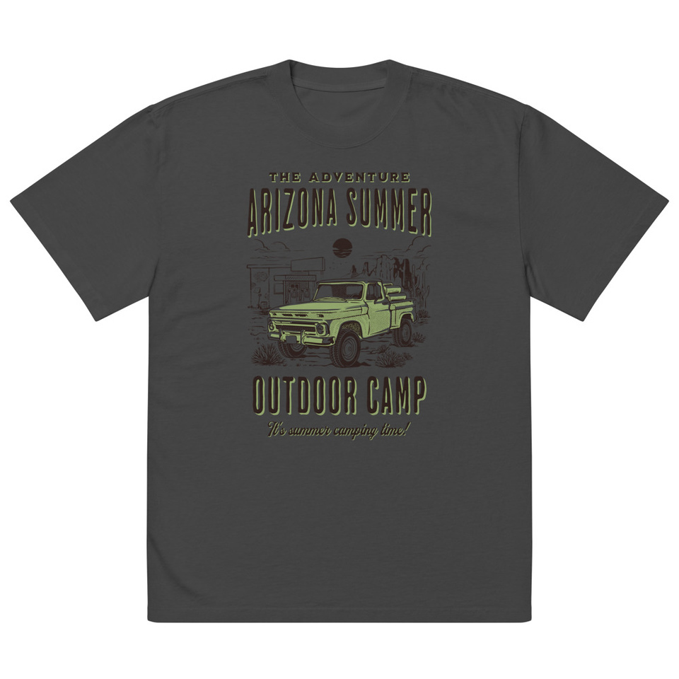 Arizona Outdoor Camp - Classic Truck Oversized Faded T-Shirt