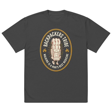 Backpackers Tribe - Adventure Badge Oversized Faded T-Shirt