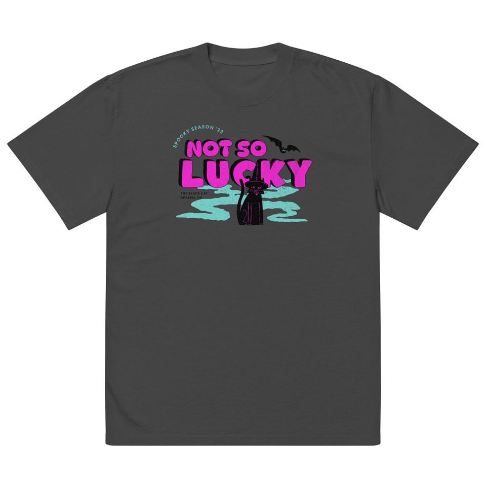 Bad Luck Kitty - Halloween Oversized Faded T-Shirt