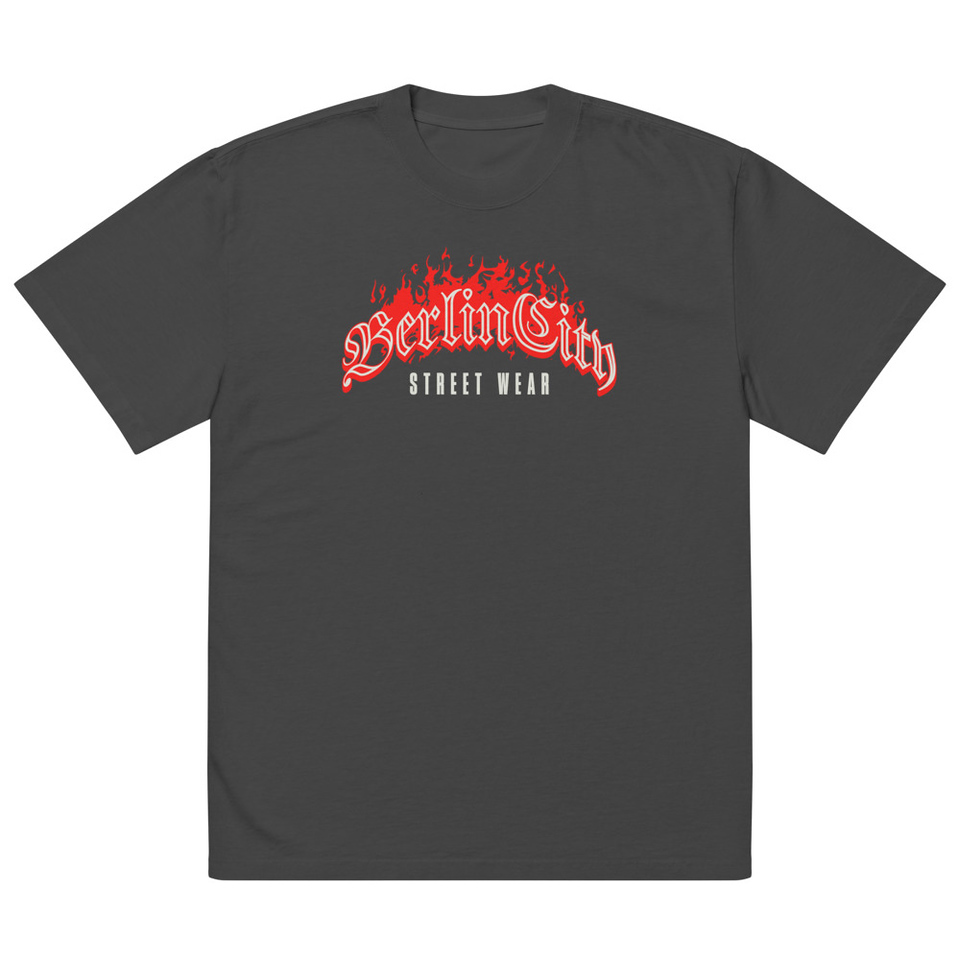 Berlin City Streetwear - Fire Oversized Faded T-Shirt