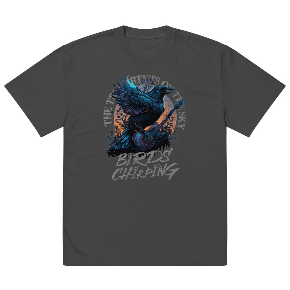 Birds Chirping Oversized Faded T-Shirt