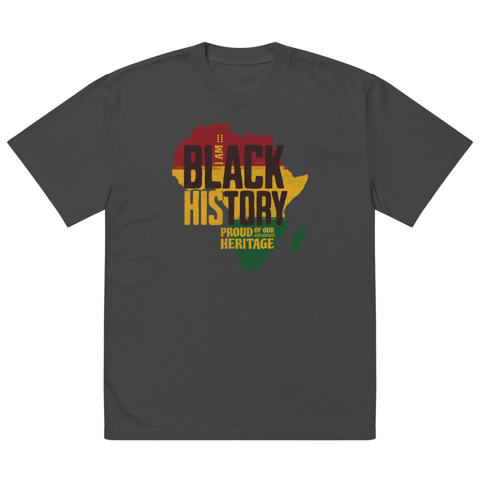 Black History - Heritage Map Oversized Faded T-Shirt