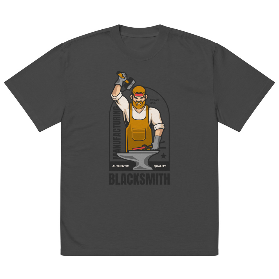 Blacksmith Workshop - Metalwork Oversized Faded T-Shirt
