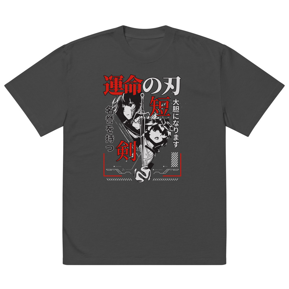 Blades of Fate - Japanese Manga Anime Oversized Faded T-Shirt