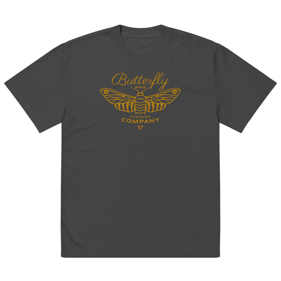 Blue Butterfly - Minimal Oversized Faded T-Shirt