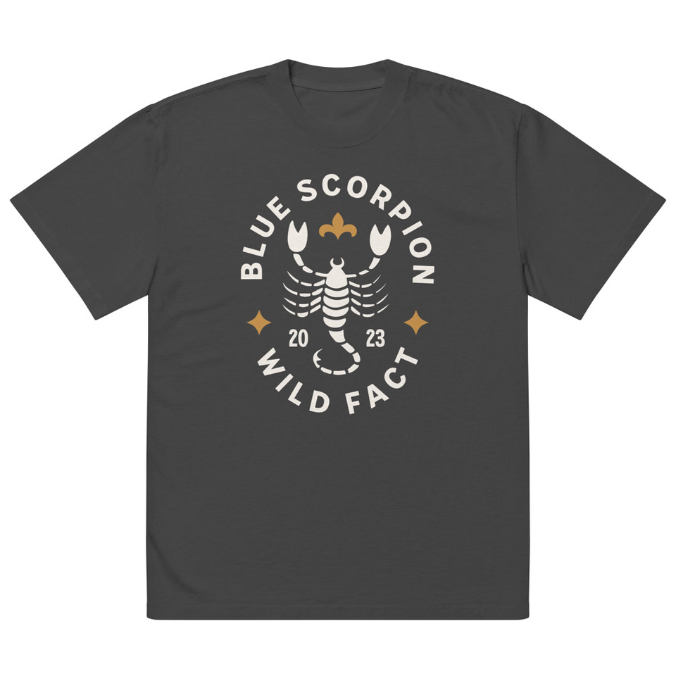 Blue Scorpion - Wildlife Animal Oversized Faded T-Shirt