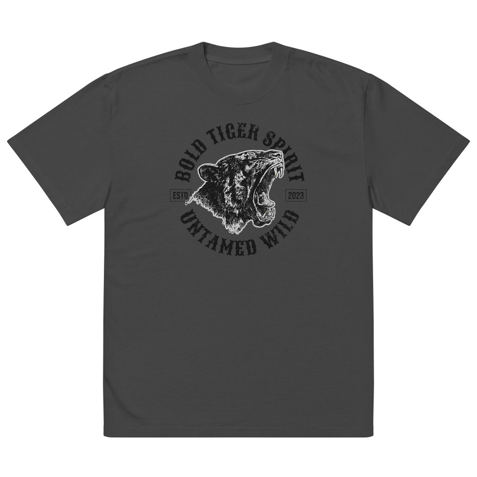 Bold Tiger Spirit Oversized Faded T-Shirt