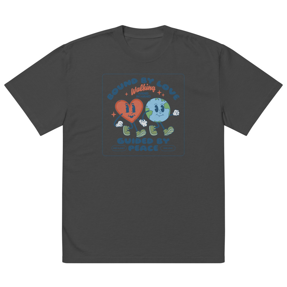 BOUND BY LOVE Oversized Faded T-Shirt