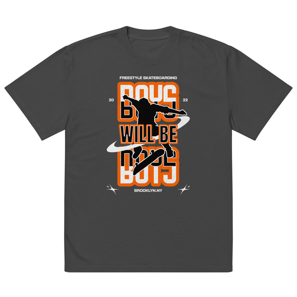 Boys will be boys Oversized Faded T-Shirt
