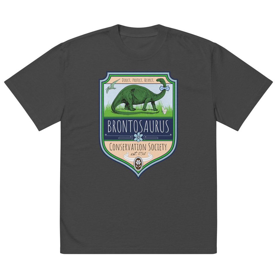 Brontosaurus Conservation Society Oversized Faded T-Shirt