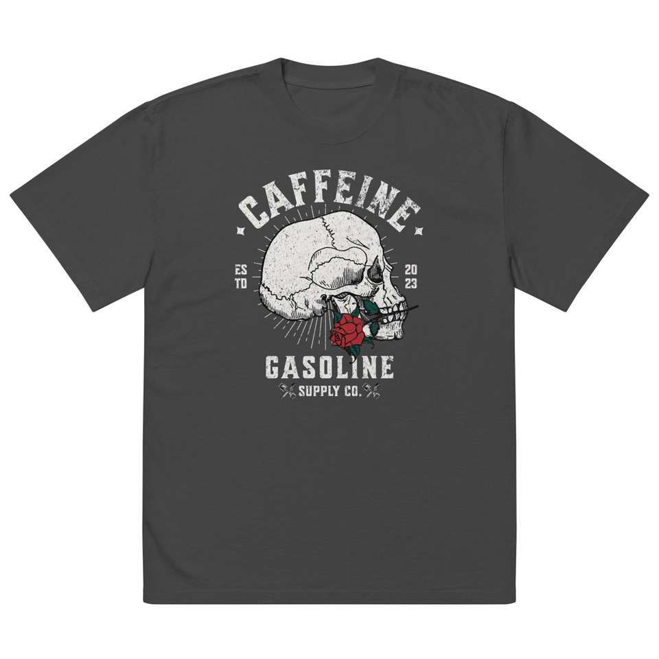 CAFFEINE GASOLINE Oversized Faded T-Shirt