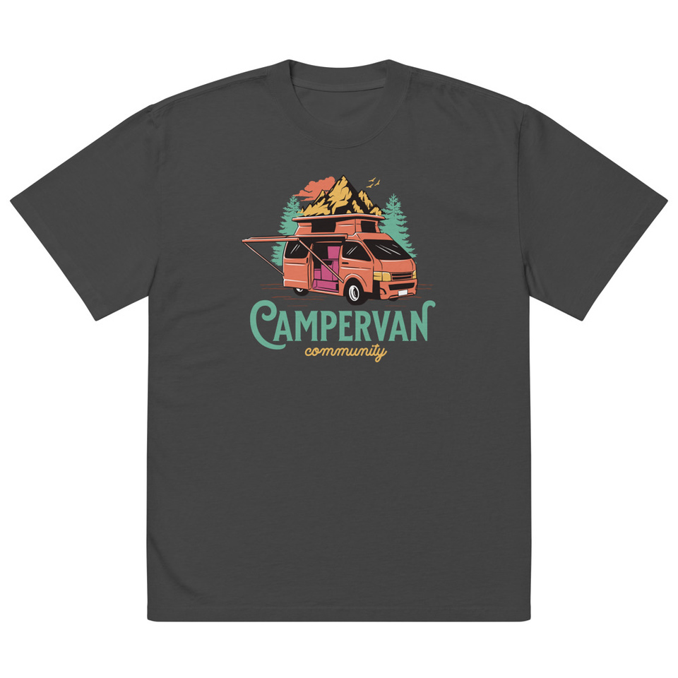 Campervan Community - Outdoor Adventure Oversized Faded T-Shirt