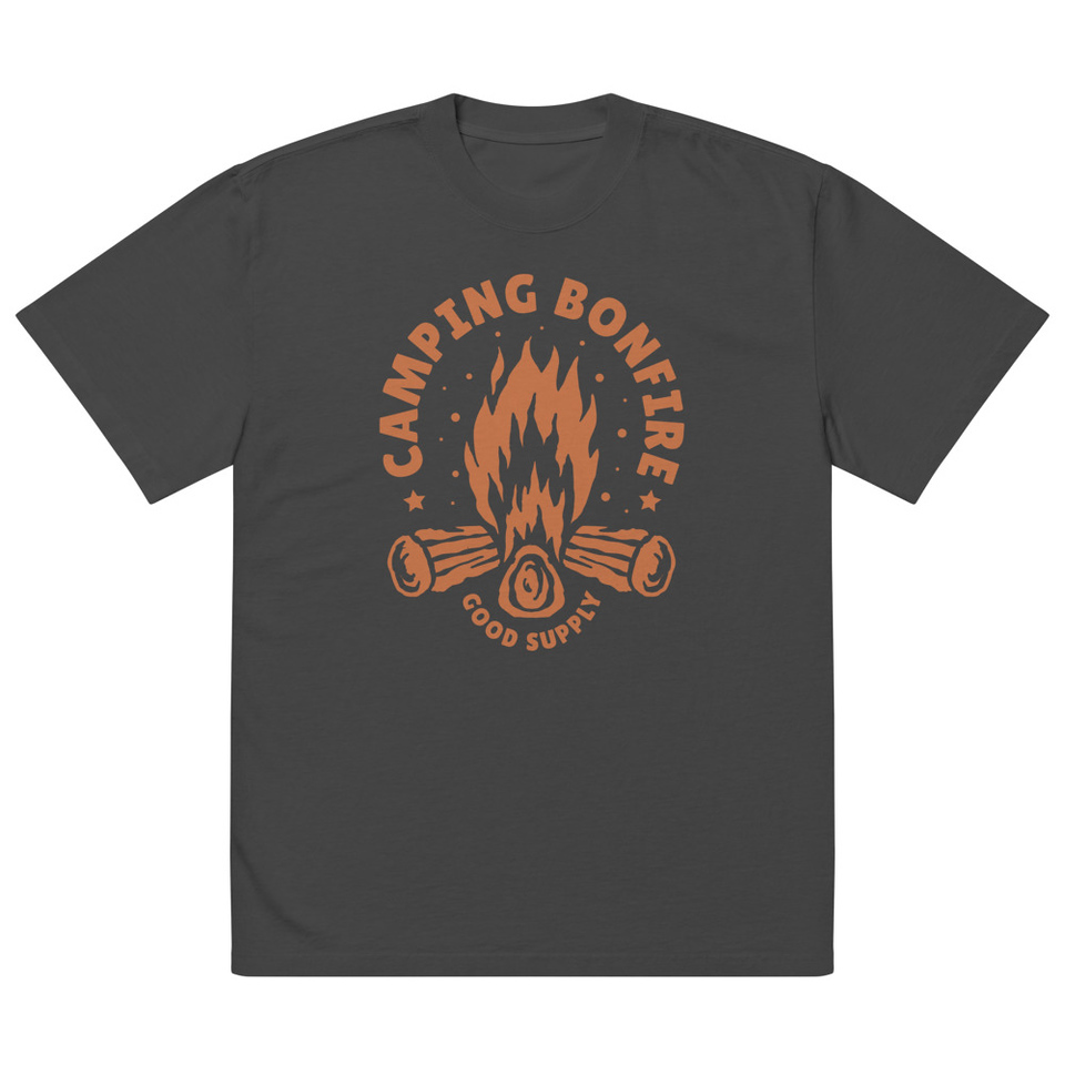 Camping Bonfire - Firewood Oversized Faded T-Shirt