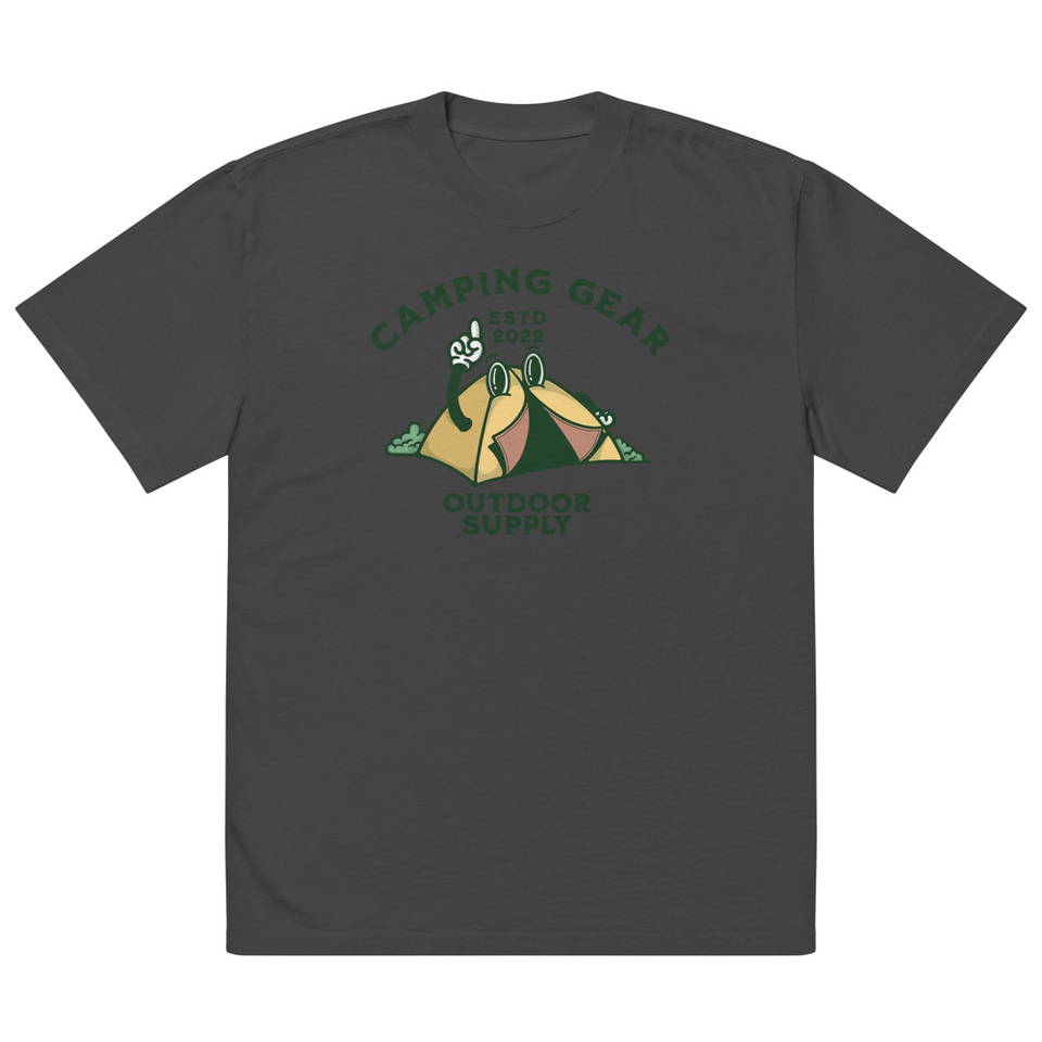 Camping Gear Oversized Faded T-Shirt