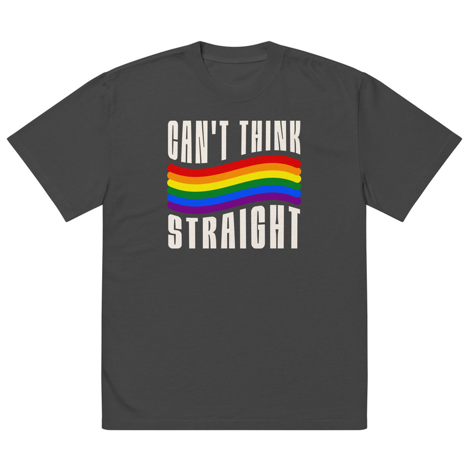 Can't Think Straight Oversized Faded T-Shirt