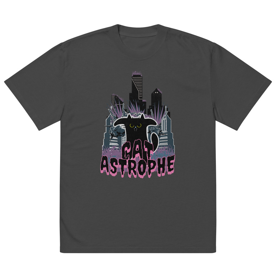 cat-astrophe Oversized Faded T-Shirt