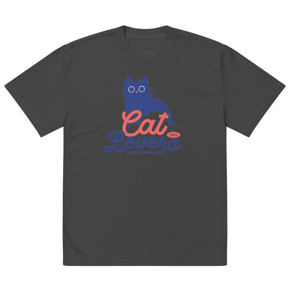 Cats Lovers Oversized Faded T-Shirt