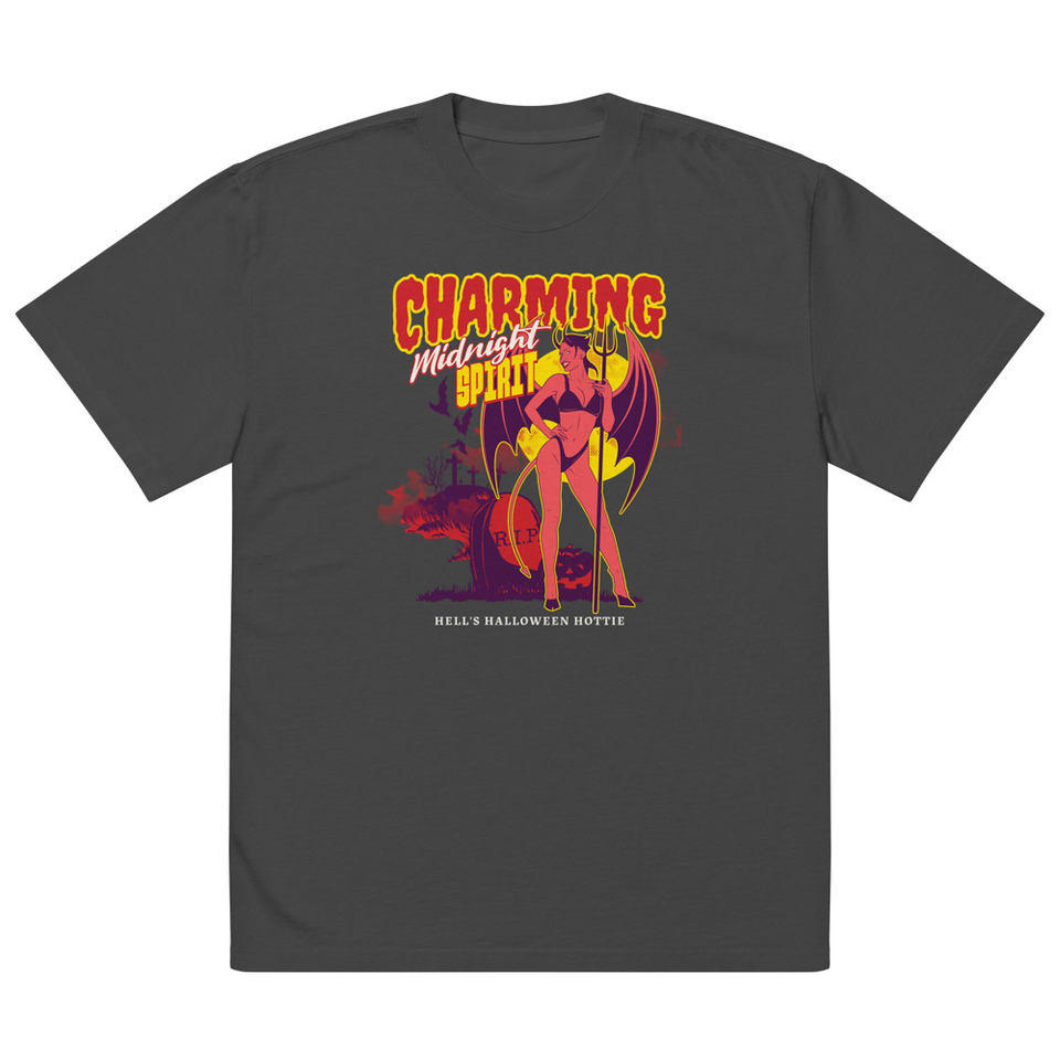Charming Midnight Oversized Faded T-Shirt