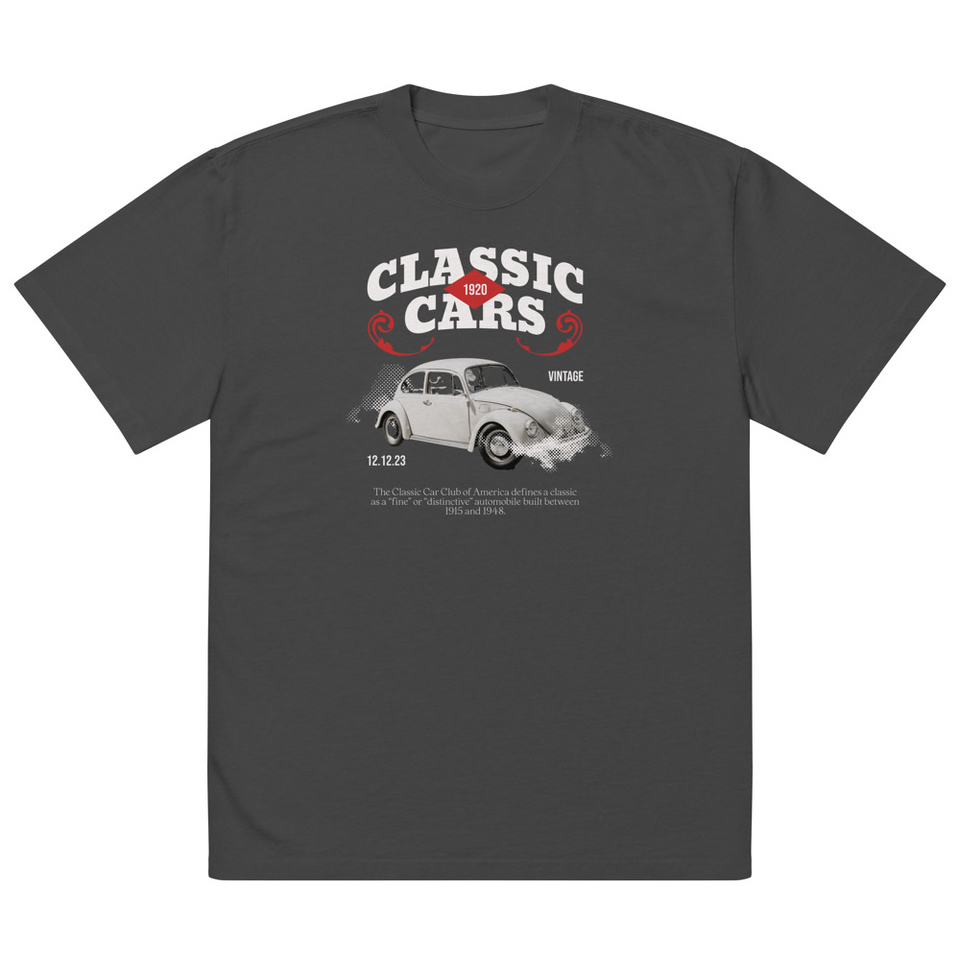 Classic Cars Oversized Faded T-Shirt