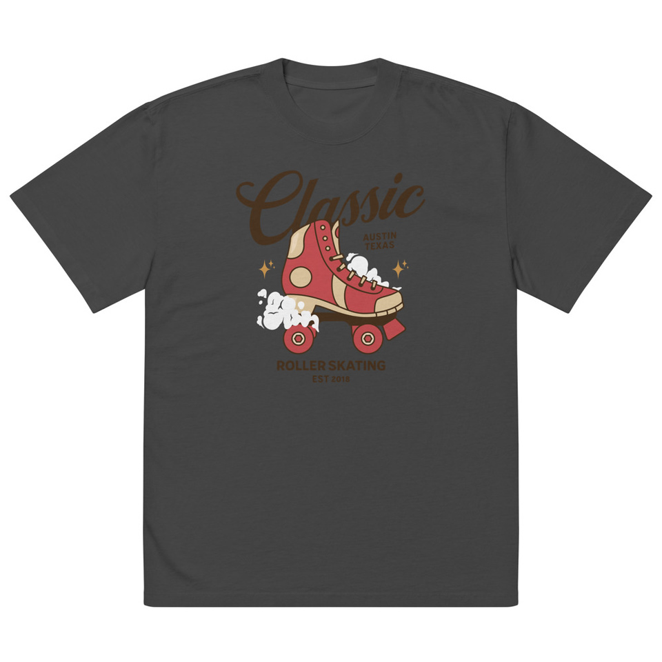 Classic Roller Skating - Sports Apparel Oversized Faded T-Shirt