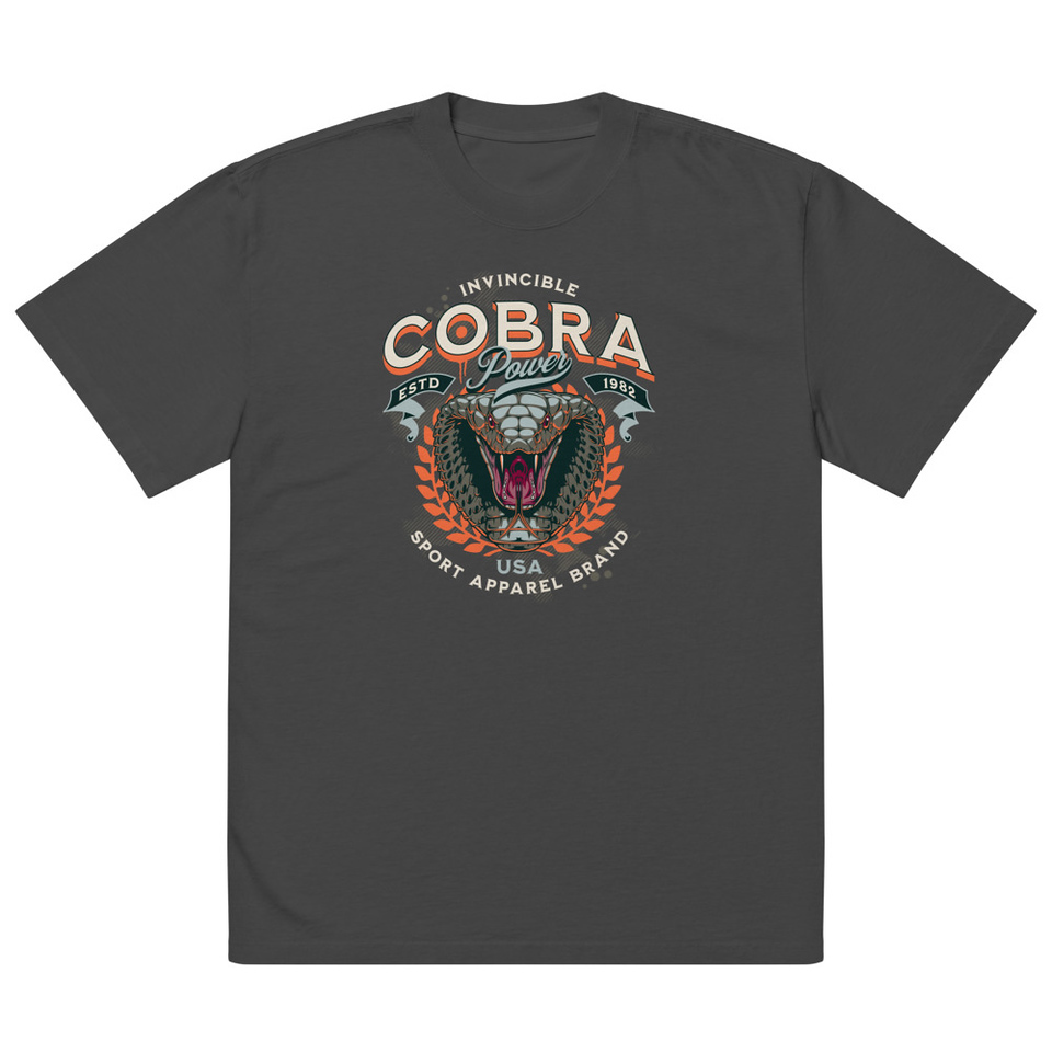 Cobra Power - Sports Oversized Faded T-Shirt