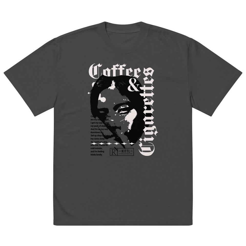 Coffee & Cigarettes Oversized Faded T-Shirt