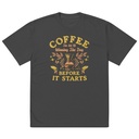 Coffee, The art of Winning The Day Oversized Faded T-Shirt