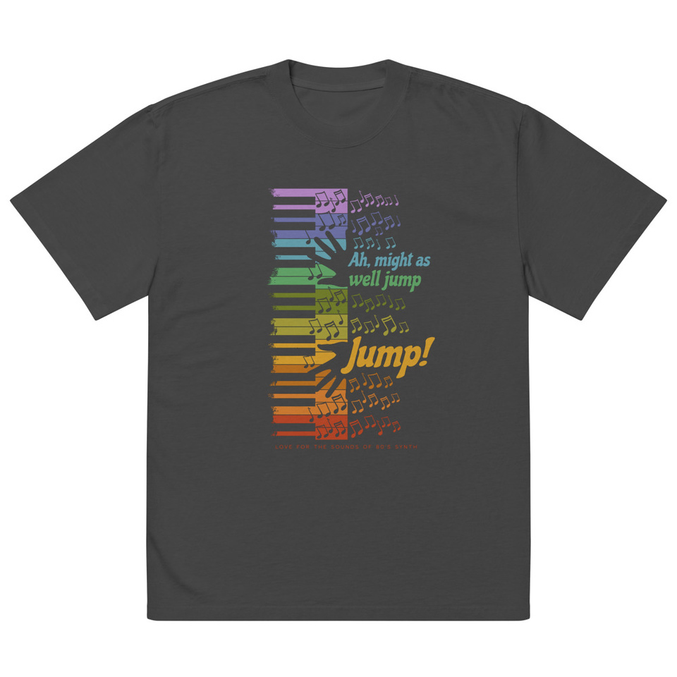 Colorful Retro Keyboard Oversized Faded T-Shirt