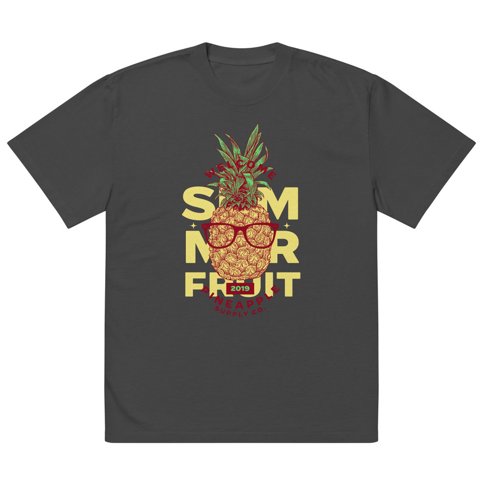 Cool Pineapple - Tropical Fruit Oversized Faded T-Shirt