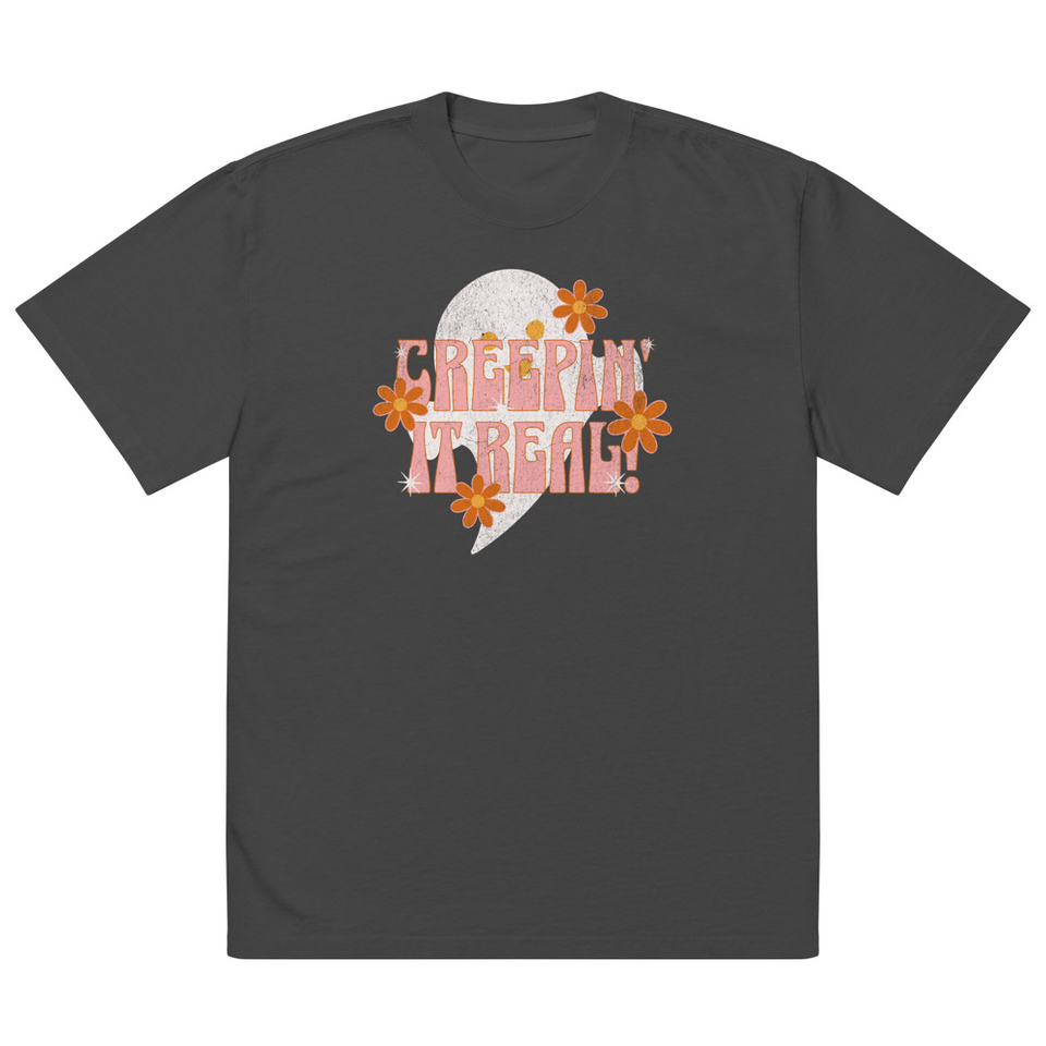 Creepin' It Real - Halloween Oversized Faded T-Shirt