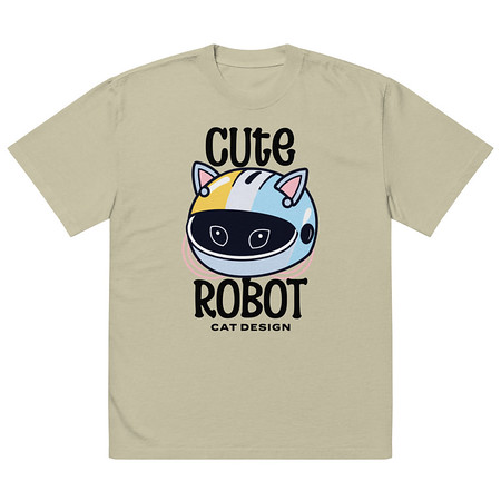 Cute Cat - AI Oversized Faded T-Shirt