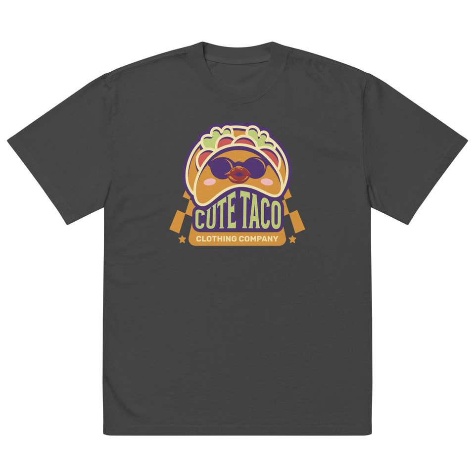 Cute Taco - Colorful Mexican Tortilla Oversized Faded T-Shirt
