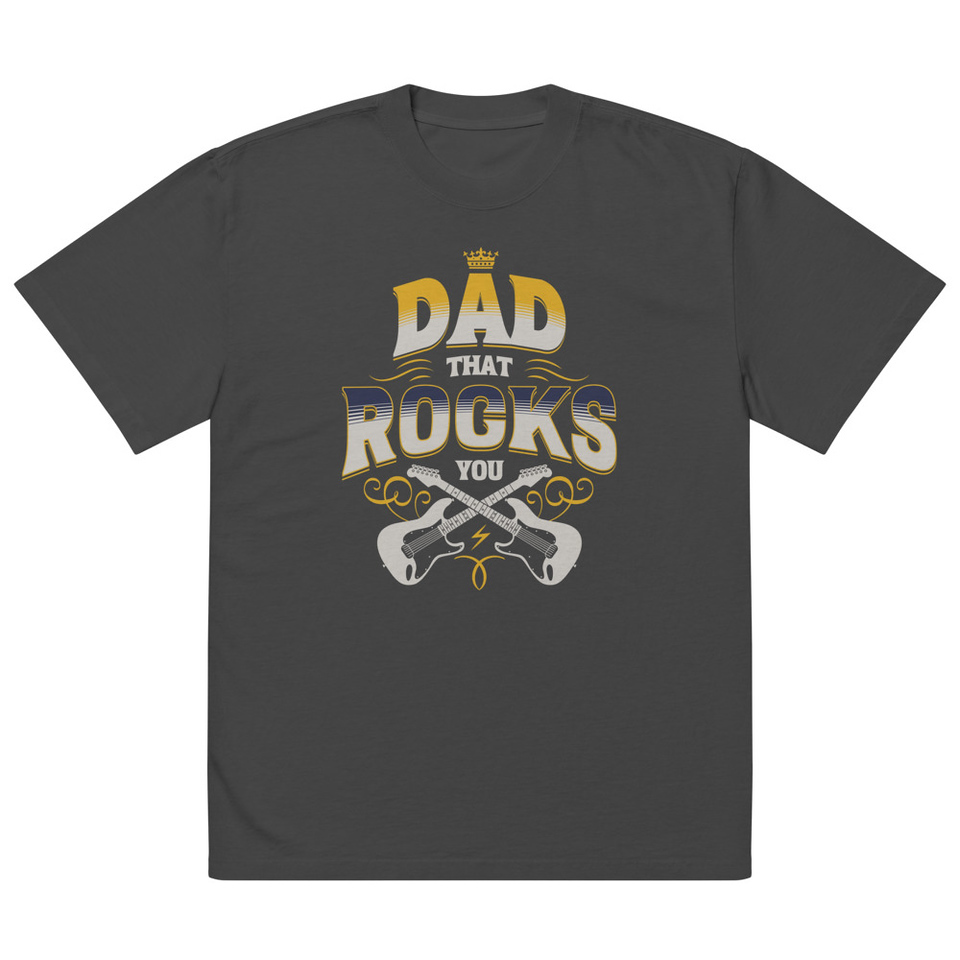 Dad That Rocks You - Electric Guitar Oversized Faded T-Shirt