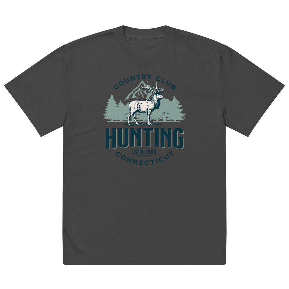 Deer Hunting Country Club  Oversized Faded T-Shirt