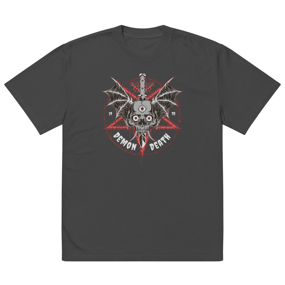 DEMON DEATH Oversized Faded T-Shirt