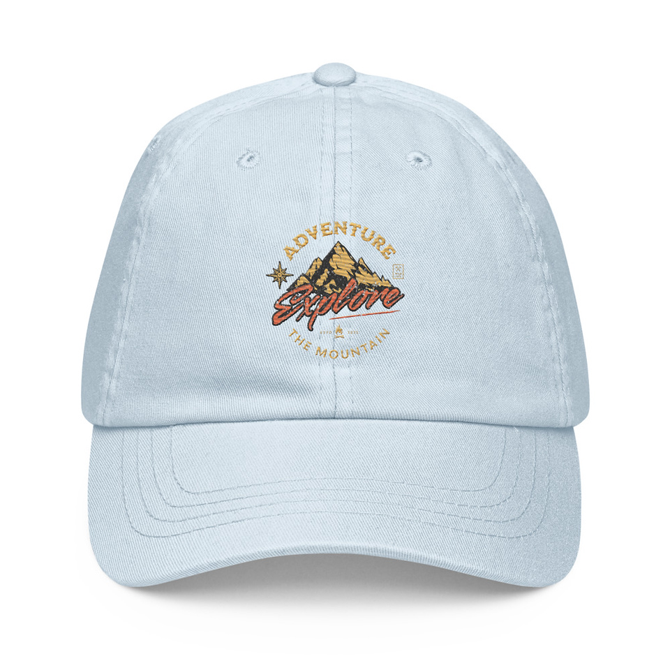 Adventure Explore The Mountain Pastel Baseball Hat