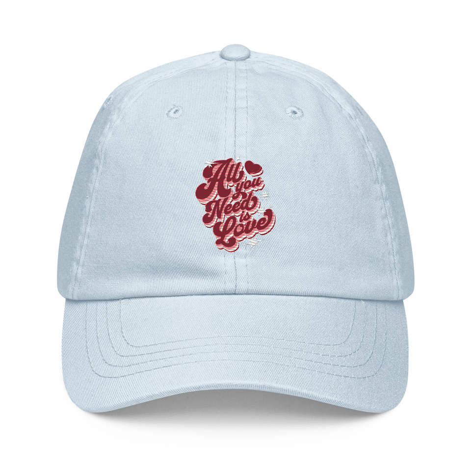 All You Need is Love - Retro Valentines Day Pastel Baseball Hat