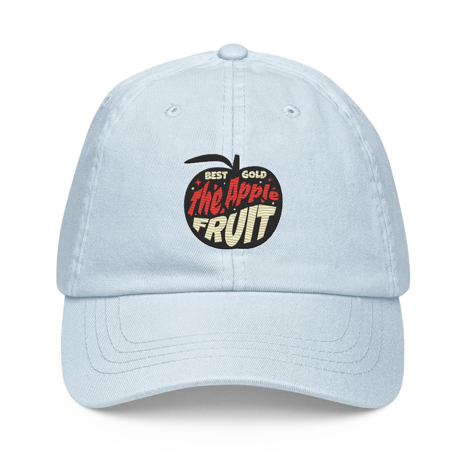 Apple Fruit - Typographic Lettering Pastel Baseball Hat