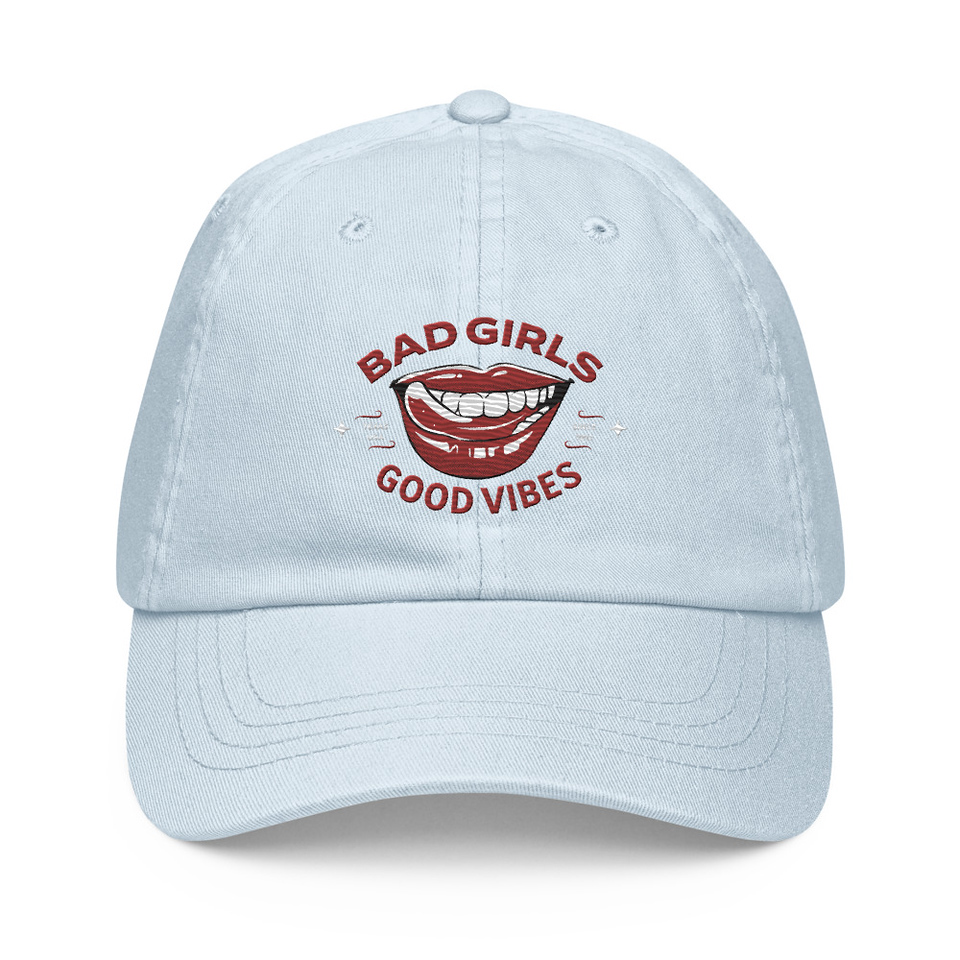 Bad Girls Good Vibes - Sexy Lips Pastel Baseball Hat