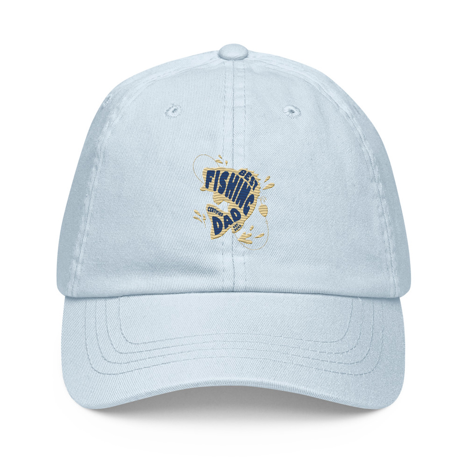 Best Fishing Dad - Typography Pastel Baseball Hat