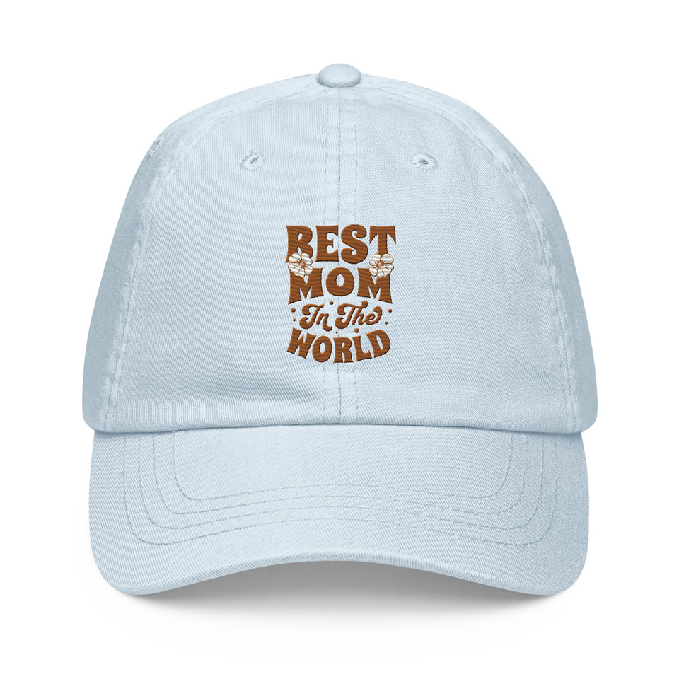 Best Mom in the World - Flowers Pastel Baseball Hat