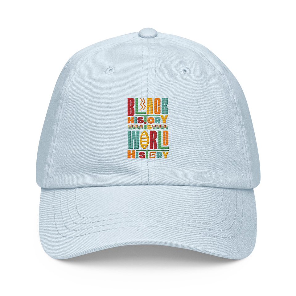 Black History Is World History - Colorful Typography Pastel Baseball Hat